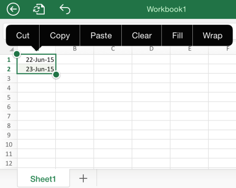 Dùng Auto-Fill trong Excel trên iPhone và iPad