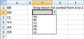 Tạo Drop-List đã được sắp xếp theo chữ cái 