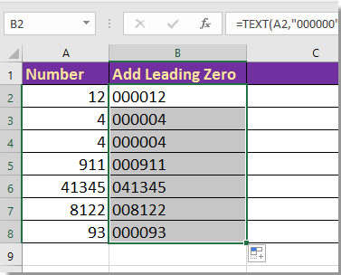 Excel : Thêm những số 0 đứng trước để thành chuỗi có chiều dài cố định 