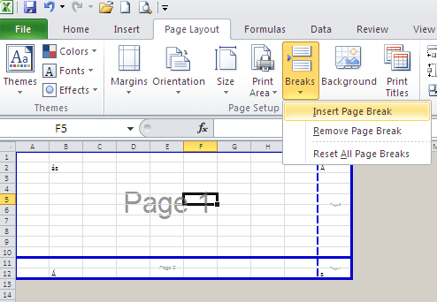 Chèn ngắt trang mỗi số hàng nhất định trong Excel