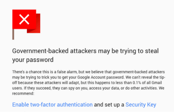 Google cải tiến tính năng an ninh Gmail cảnh báo những đường link độc hại và những cuộc tấn công do chính phủ bảo trợ