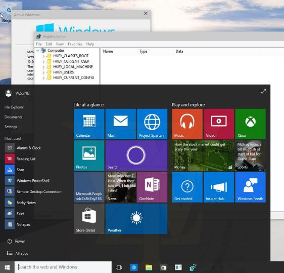 Windows 10 Build 10056 cho phép thay đổi kích thước Start Menu