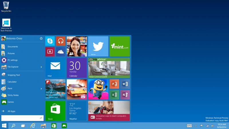 Đã có bản thử nghiệm Windows 10 Technical Preview