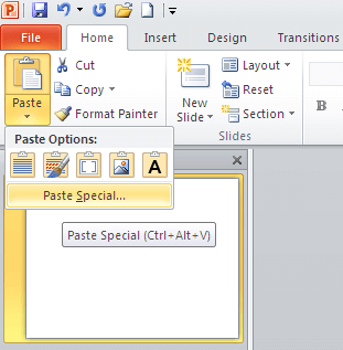 PowerPoint chèn đúng khu vực cần hiển thị dữ liệu trong file Excel