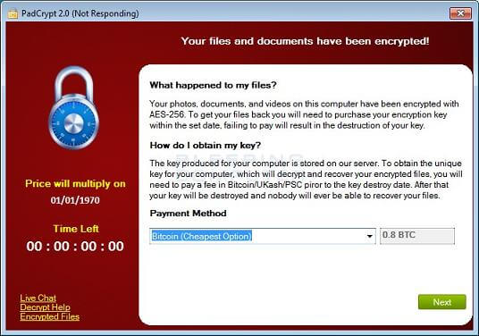 Ransomware PadCrypt cung cấp hỗ trợ trực tiếp cho nạn nhân