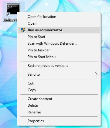 Tạo điểm phục hồi ( Restore ) hiện thời trong Windows 10 từ màn hình Desktop