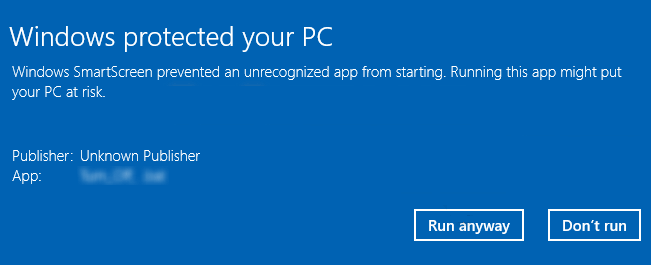 Cho phép hoặc vô hiệu hóa Windows SmartScreen trong Windows 10