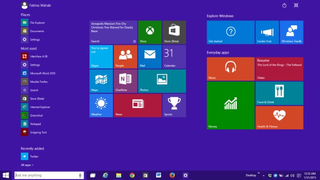 Làm thế nào để thường mở Start Menu trong chế độ toàn màn hình của Windows 10