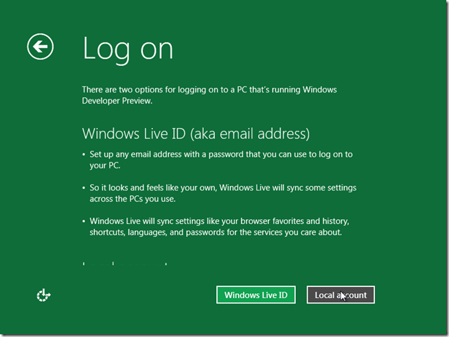 Đăng nhập bằng tài khoản Windows Live ID trong Windows 8