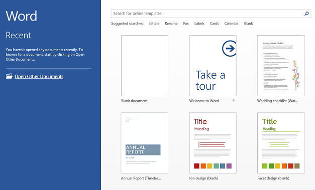 Vô hiệu hóa màn hình Start Screen để mở trang trắng trong MS Office 2013